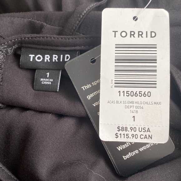 Torrid - Black Challis Hi-Lo Maxi Dress - Picture 8 of 10